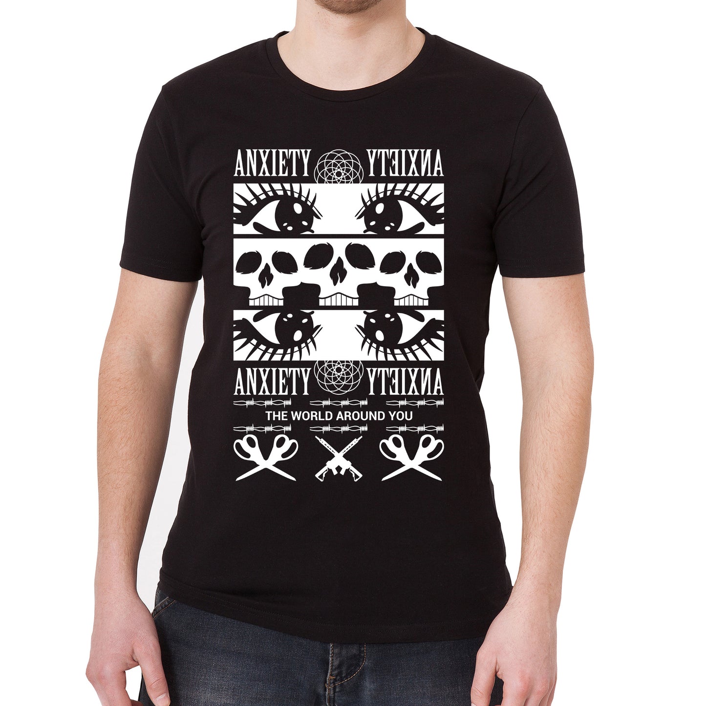 Anxiety The World Around Graphic Tee Vintage Graphic T-Shirt