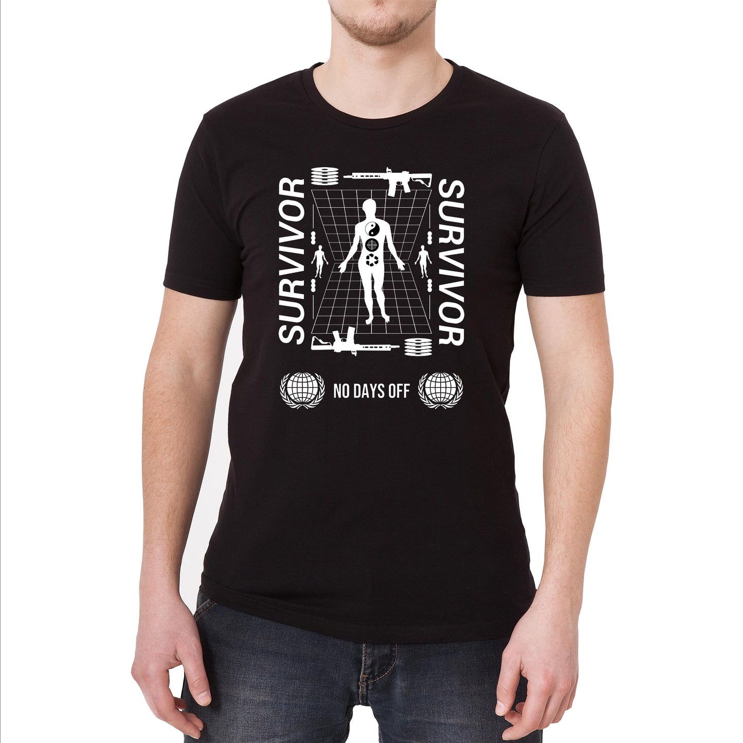 Survivor No Days Off Vintage Graphic T-Shirt
