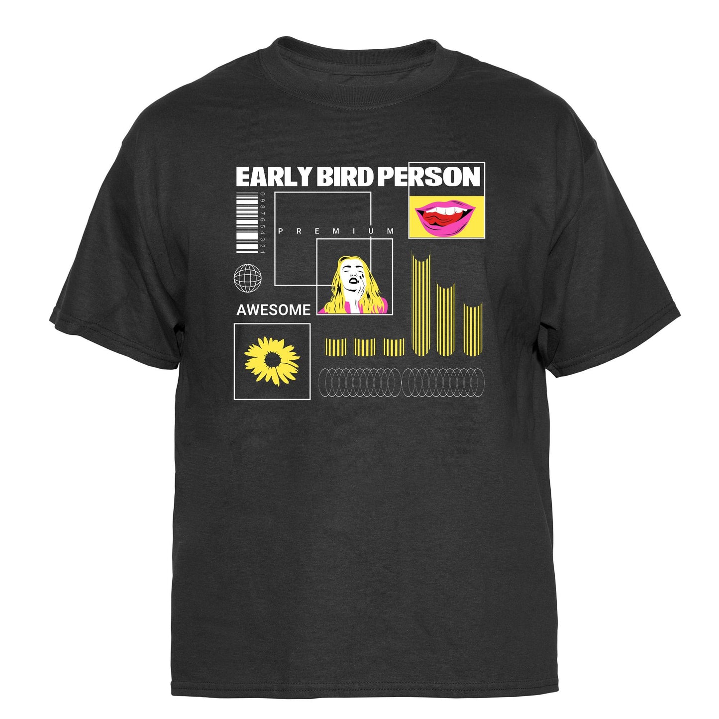 Early Bird Person Vintage Graphic T-Shirt