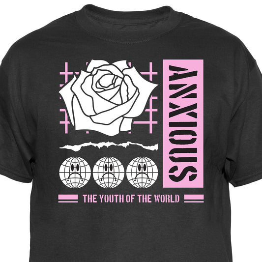 Anxious Graphic Tee Vintage Graphic T-Shirt
